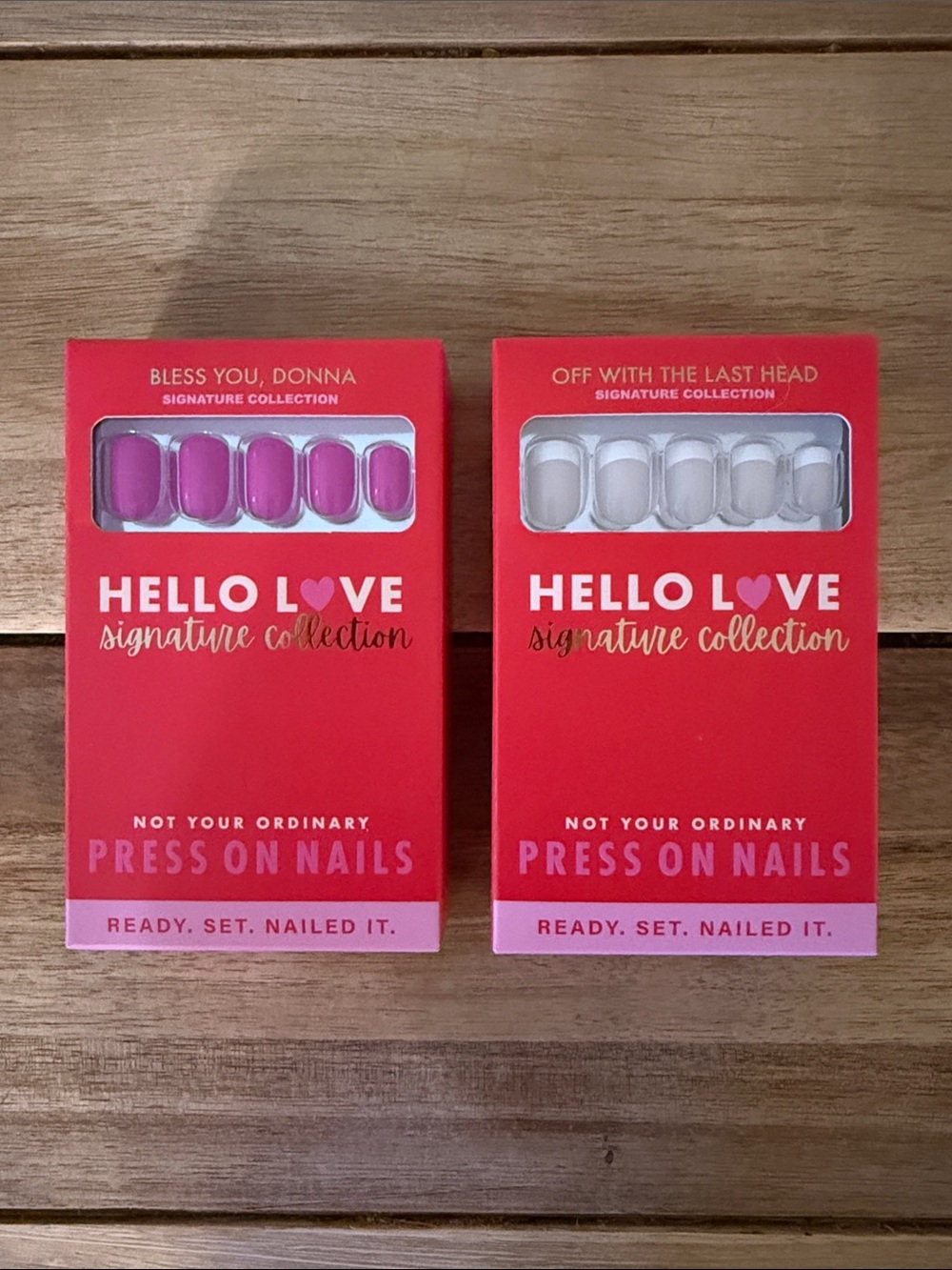Hello Love Signature Press-On Nails - off with the Last Head & Bless You, Donna